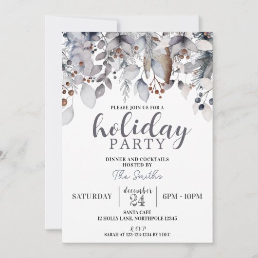 Invitation Winter Corporate Holiday Party, Dîner Cocktails (Devant)
