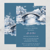 Invitation Winter Country Water Stream Bridge Couples Douche (Devant / Derrière)