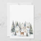 Invitation Winter Deer in Village Watercolor Baby Shower (Dos)