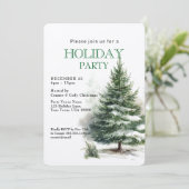 Invitation Winter Everygreen Tree HOLIDAY PARTY (Debout devant)