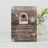 Invitation Winter Fairytale Beauté Rose Dome Mariage (Debout devant)