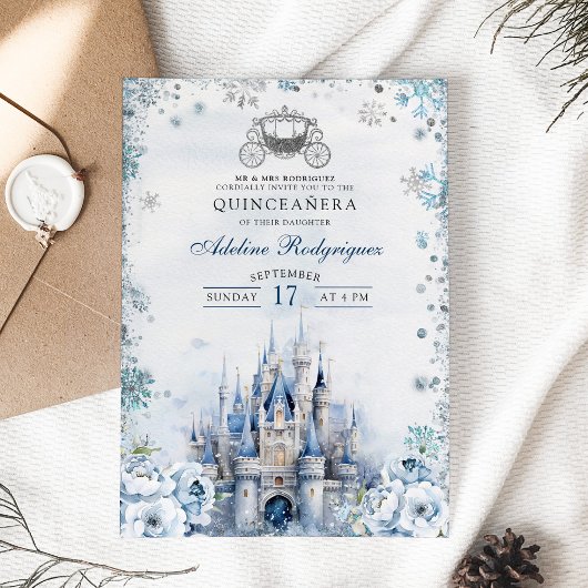 Invitation Winter Fairytale Castle Carrie Quince Anniversaire