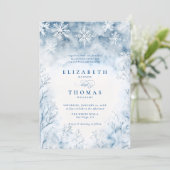 Invitation Winter Falling Forêt de Neige Rustique Elégant Mar (Debout devant)