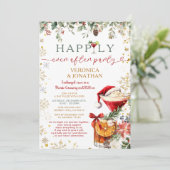 Invitation Winter Floral Christmas Happily Ever After Party (Debout devant)
