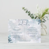 Invitation Winter Floral Détails du Mariage Informations (Debout devant)