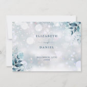 Invitation Winter Floral Détails du Mariage Informations (Dos)