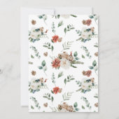 Invitation Winter Floral Oh What Fun Girl 1er anniversaire fê (Dos)