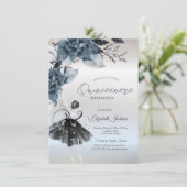 Invitation  Winter Flowers Ballerina Silver Quinceanera (Debout devant)
