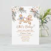 Invitation Winter Flowers What’s Baking Gender Reveal (Debout devant)