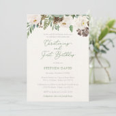 Invitation Winter Foliing Boy Christening 1er Anniversaire (Debout devant)