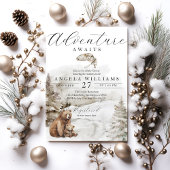 Invitation Winter Forest Adventure Await Baby shower