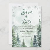 Invitation Winter Forest Baby Shower Save the Date (Devant)