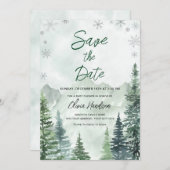 Invitation Winter Forest Baby Shower Save the Date (Devant / Derrière)