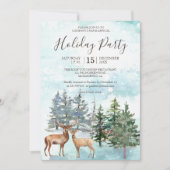Invitation Winter Forest deers snowwoodland Fête de vacances (Devant)