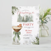 Invitation Winter Forest Martini Christmas Party Invite (Debout devant)