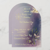 Invitation Winter Glow Birthday Flat Greeting Card (Devant / Derrière)