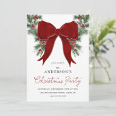 Invitation Winter Greenery Christmas Party Invite (Debout devant)