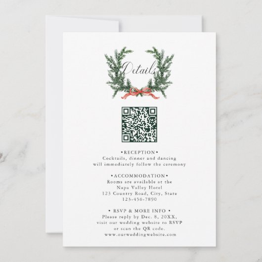 Invitation Winter Greenery Garland Wedding All in One (Dos)