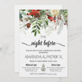 Invitation Winter Greenery The Night Before Rehearsal Dinner (Devant / Derrière)