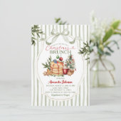 Invitation Winter Holiday Brunch Watercolor Pancakes  (Debout devant)