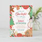 Invitation Winter holiday Wonderful Christmas Birthday (Debout devant)