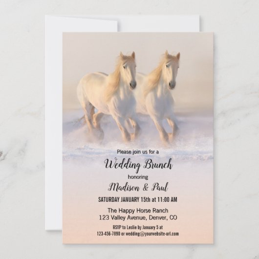 Invitation Winter Horses Wedding Brunch (Devant)