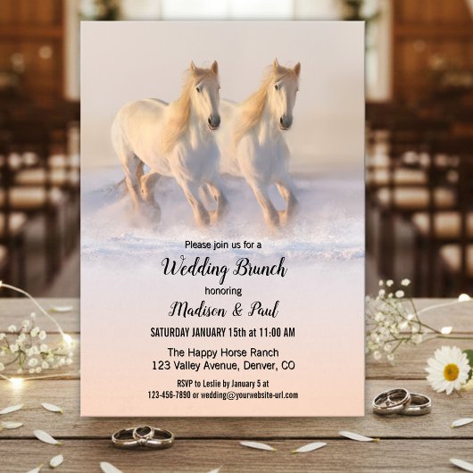 Invitation Winter Horses Wedding Brunch