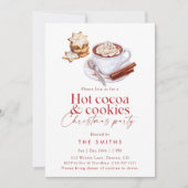 Invitation Winter Hot Cocoa and Cookies Christmas Party (Devant)