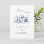 Invitation Winter Little Snowflake Ice Skate Baby Shower (Debout devant)