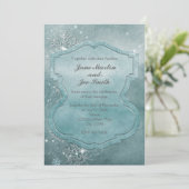 Invitation Winter Magical Snowflakes Fête de mariage Invitati (Debout devant)