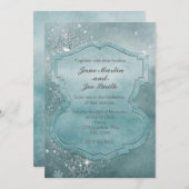 Invitation Winter Magical Snowflakes Fête de mariage Invitati (Devant / Derrière)