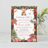 Invitation Winter Merry Little Christmas Baby Shower (Debout devant)