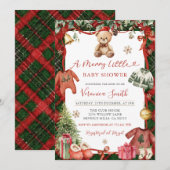 Invitation Winter Merry Little Christmas Baby Shower (Devant / Derrière)