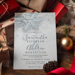 Invitation Winter merveilleland argent neige typographie mari<br><div class="desc">Winter merveilleland argent neige typographie mariage</div>