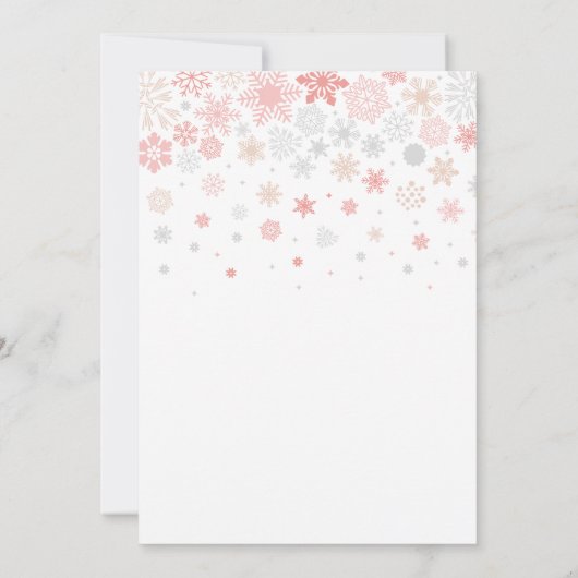 Invitation Winter merveilleland snowflakes fille 1er annivers (Dos)