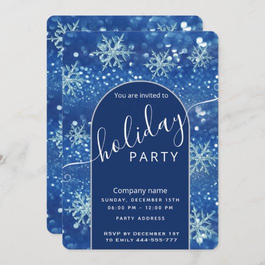 Invitation Winter merveilleuse entreprise Fête Invitat (Devant / Derrière)