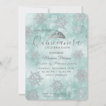 Winter merveilleux turquoise bokeh tiara Quinceañe