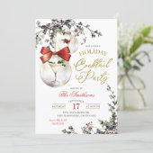 Invitation Winter Minimalist Bauble Holiday Cocktail Party (Debout devant)