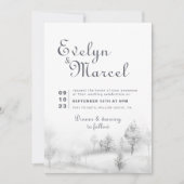 Invitation Winter Mountain Forest Front et Back Mariage (Devant)