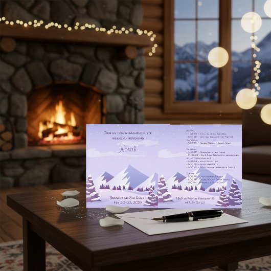 Invitation Winter Mountain Getaway Bachelorette Weekend