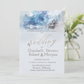 Invitation Winter Mountain Lake Mariage de neige (Debout devant)