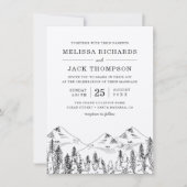 Invitation Winter Mountain Pine Tree Forest Mariage rustique (Devant)