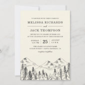 Invitation Winter Mountain Pine Tree Forest Mariage rustique (Devant)