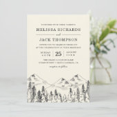 Invitation Winter Mountain Pine Tree Forest Mariage rustique (Debout devant)