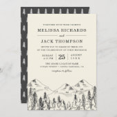 Invitation Winter Mountain Pine Tree Forest Mariage rustique (Devant / Derrière)