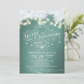 Invitation Winter Neige terrain Noël et Nouvel An Dîner (Debout devant)
