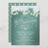 Invitation Winter Neige terrain Noël et Nouvel An Dîner (Devant / Derrière)
