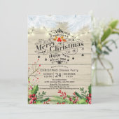 Invitation Winter Neige terrain Noël et Nouvel An Dîner (Debout devant)