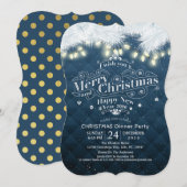 Invitation Winter Neige terrain Noël et Nouvel An Dîner (Devant / Derrière)