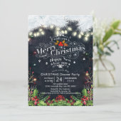 Invitation Winter Neige terrain Noël et Nouvel An Dîner (Debout devant)